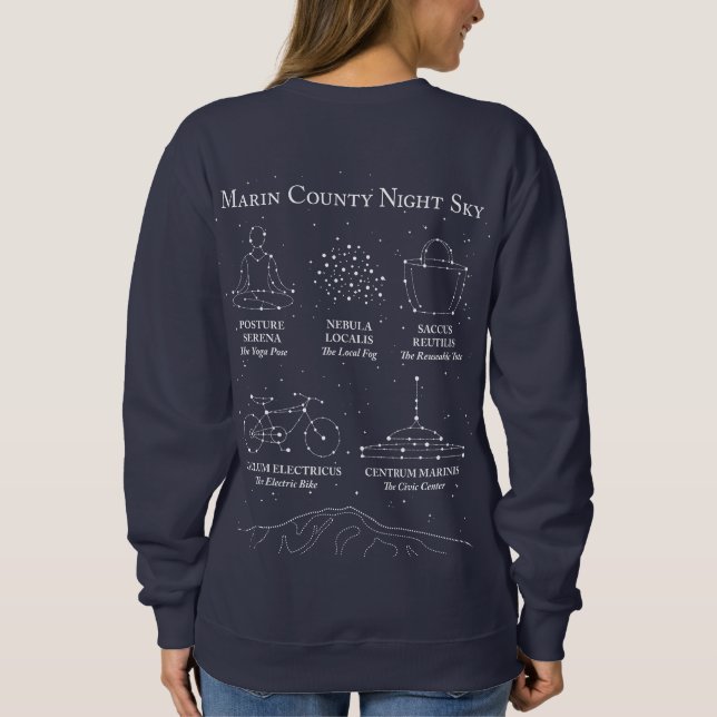 Marin County Night Sky Women's Sweatshirt Blue (Back)