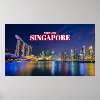 Marina Bay At Night 2 - Singapore Poster