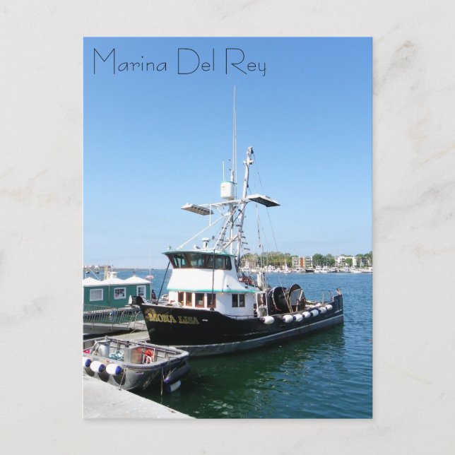 Marina Del Rey Boat Postcard! Postcard (Front)
