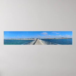 Marina Del Rey, CA - Beach / Channel Split Poster