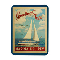Marina del Rey Sailboat Vintage Travel California