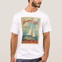 Marina del Rey Sailboat Vintage Travel California