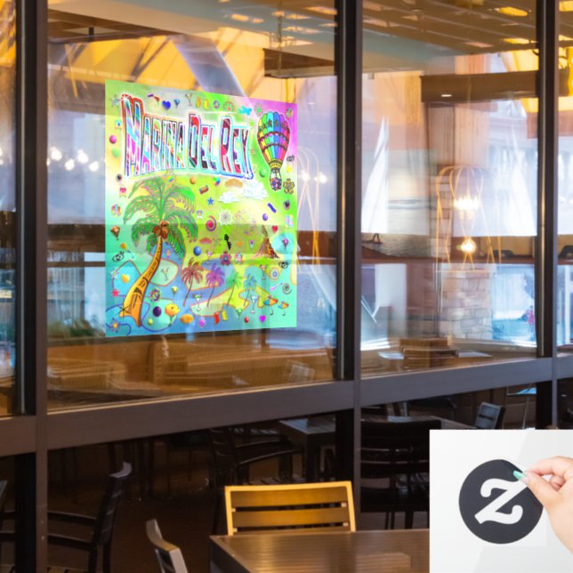 Marina Del Rey Timeless Melody Window Cling (Restaurant Window)