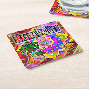 Marina Del Rey Tropical Friends Coaster