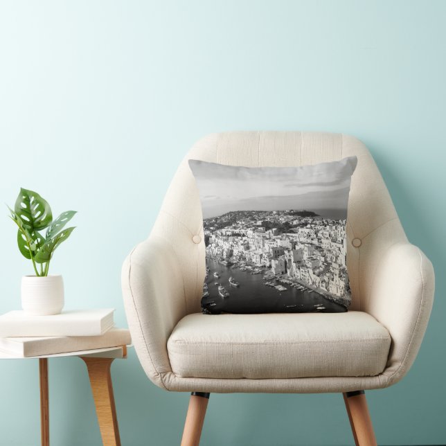 Marina di Corricella View 1 - Procida -BW Cushion (Chair)