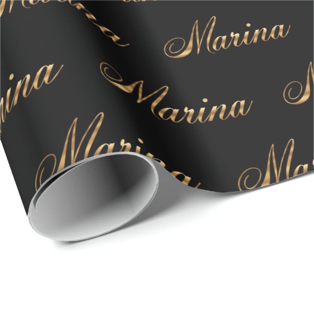 Marina gold Design Lettering Gift Paper (Roll Corner)