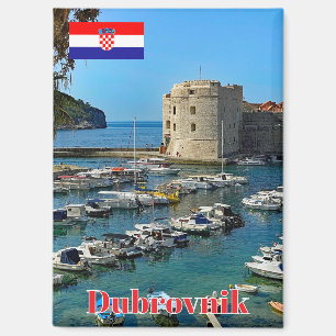Marina in Dubrovnik, Croatia travel Magnet
