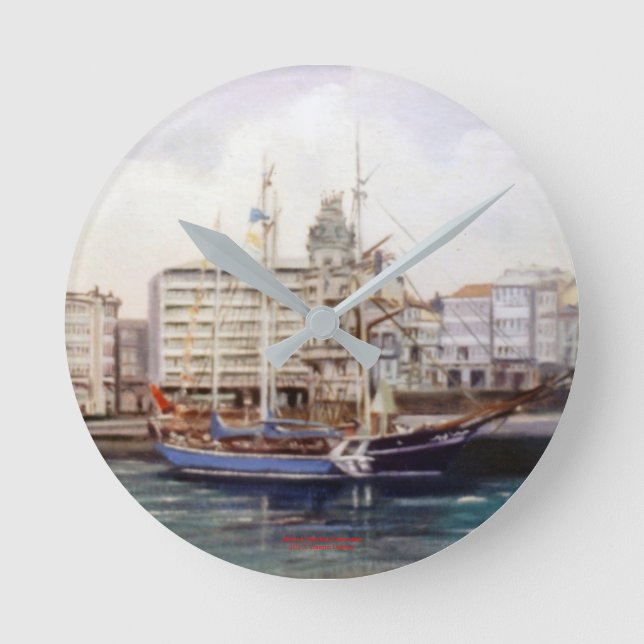 Marina/Mariña/Seascape Round Clock (Front)