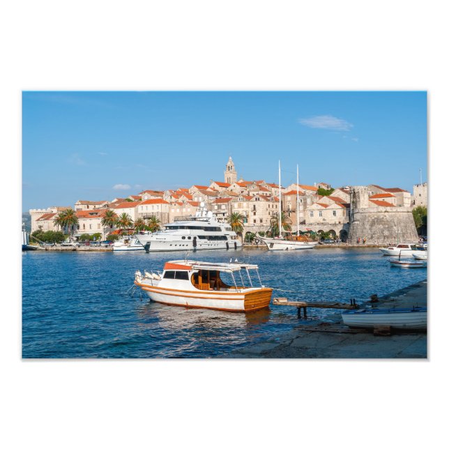 Marina of Korcula city - Dalmatia, Croatia Photo Print (Front)