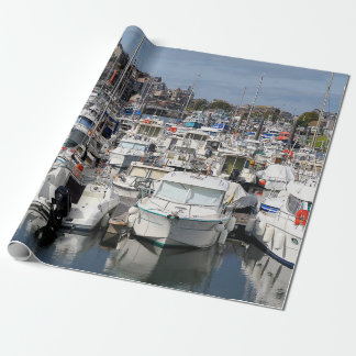Marina of Le Tréport in France  Wrapping Paper