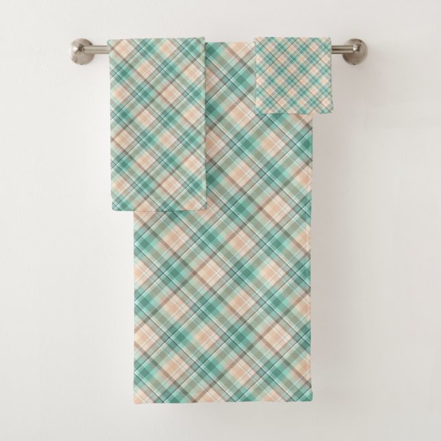 Marina Plaid On A Bias Bath Towel Set (Insitu)