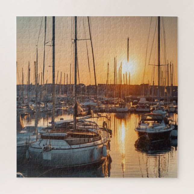Marina Sunset Serenity Jigsaw Puzzle (Vertical)