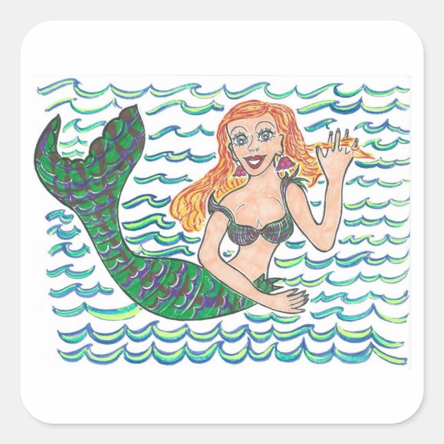Marina The Mermaid Square Sticker (Front)