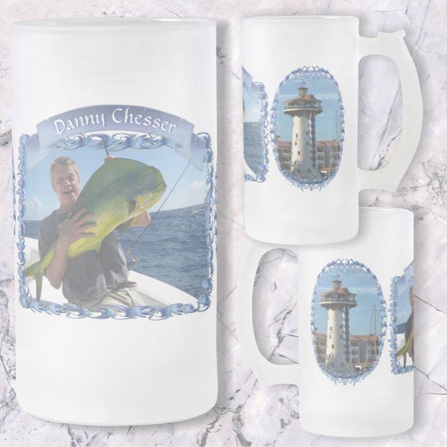 Marina Vallarta Fishing 0948 Frosted Glass Beer Mug (Creator Uploaded)