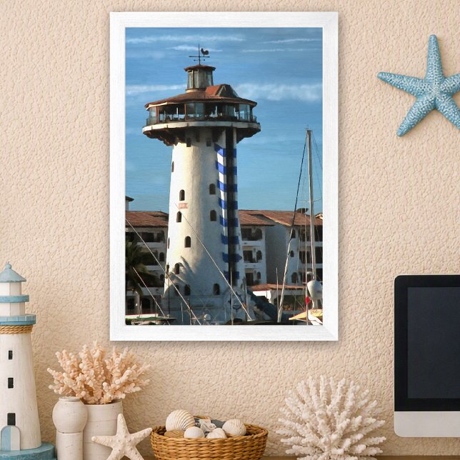 Marina Vallarta Lighthouse 0948 Painting Art Poster (Creator Uploaded)