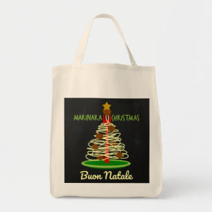 Marinara Christmas Buon Natale Spaghetti Tree Tote Bag