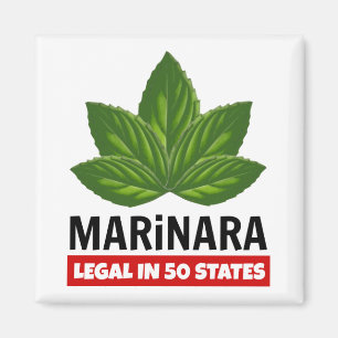 Marinara Legal in 50 States Basil Leaves Magnet