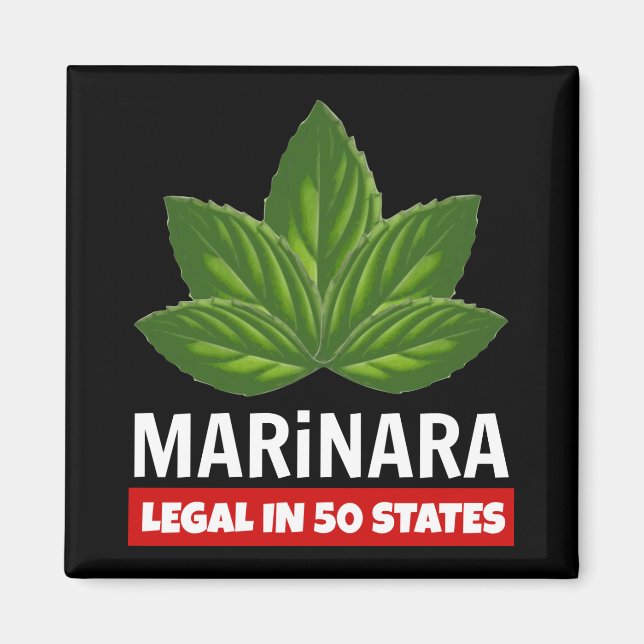 Marinara Legal in 50 States Basil Leaves Magnet (Front)