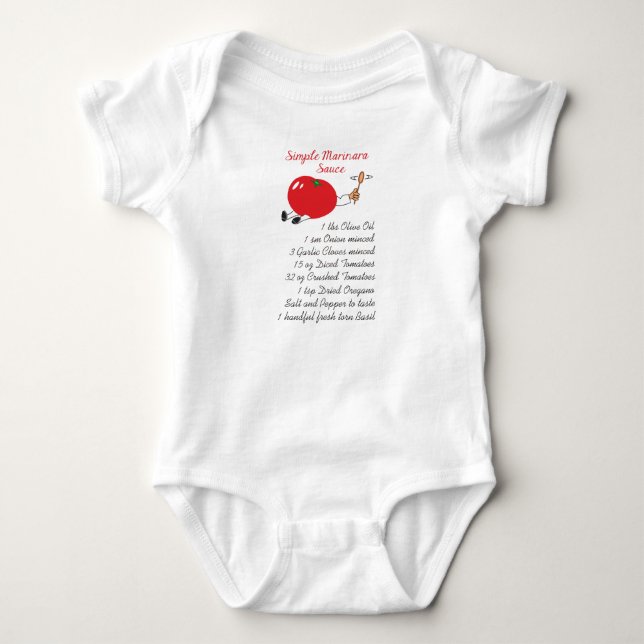 Marinara Recipe Baby Bodysuit (Front)