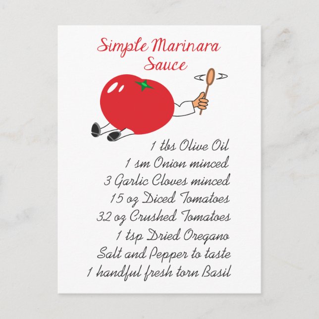 Marinara Recipe Postcard (Front)