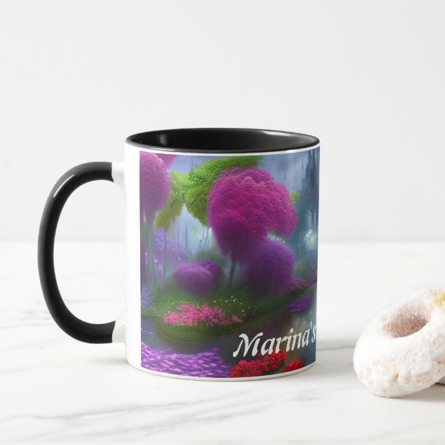 Marina's Morning Tea Personalised Customisable Mug (With Donut)