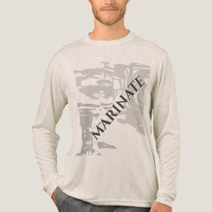 "Marinate" Charcoal Grey Island Print Pattern Tri-Blend Shirt