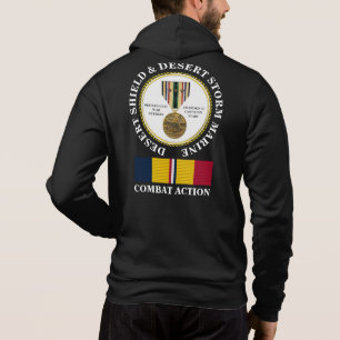 MARINE 3 STARS DESERT SHIELD & DESERT STORM HOODIE