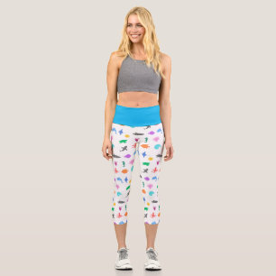 Marine animals patterned capri leggings