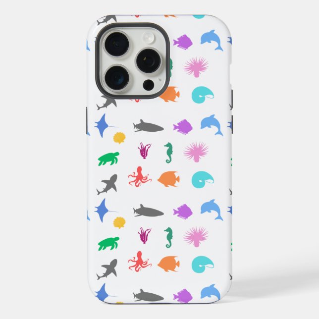 Marine animals patterned iPhone case (Back)