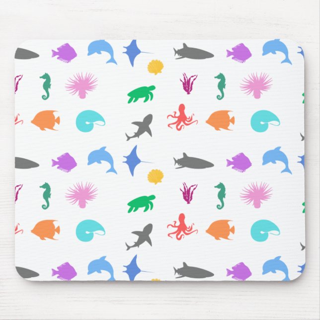 Marine animals patterned mouse pad (Front)