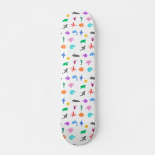 Marine animals patterned skateboard