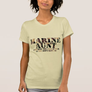 Marine Aunt Answering Call T-Shirt
