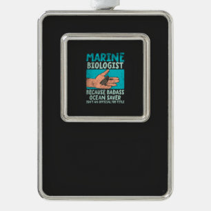 Marine Biologist Silver Plated Framed Ornament