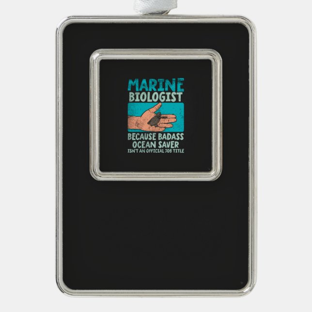 Marine Biologist Silver Plated Framed Ornament (Front)