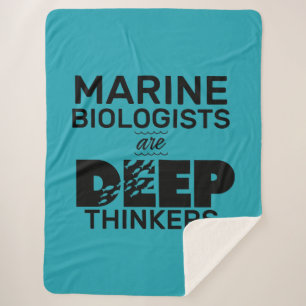 Marine Biologist Typography Sherpa Blanket