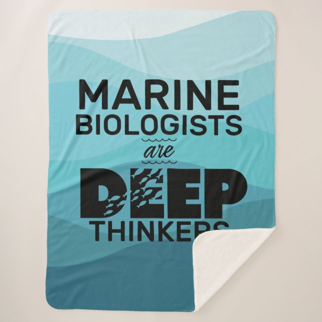 Marine Biologist Typography Sherpa Blanket (Front)
