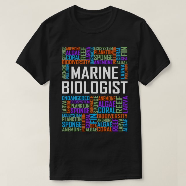 Marine Biologist Words T-Shirt (Design Front)