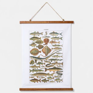 Marine biology aesthetic fish chart hanging tapestry