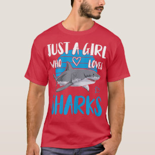 Marine Biology Kids Just A Girl Who Loves Sharks T-Shirt