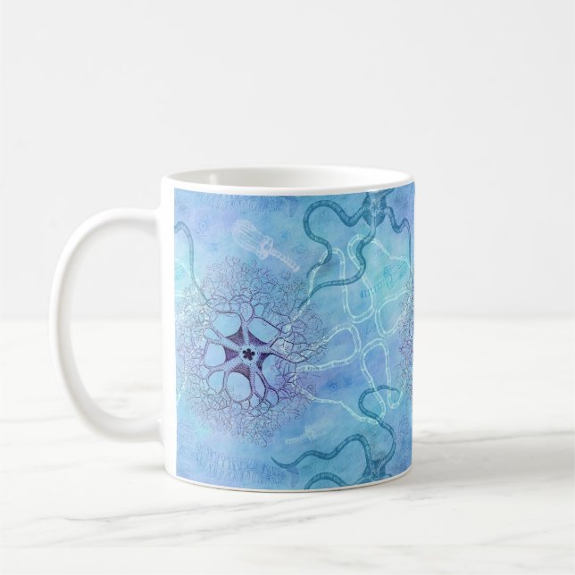 Marine Biology Sea Creatures Starfish Plankton Coffee Mug (Left)