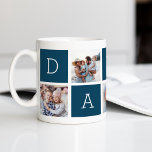Marine Blue | Custom Daddy 5 Photo Collage Coffee Mug<br><div class="desc">Create a sweet keepsake for a beloved dad this Father's Day with this simple design that features five of your favourite Instagram photos,  arranged in a collage layout with alternating squares in dark blue,  spelling out "Daddy." Personalise with favourite photos of his children for a treasured gift for dad.</div>