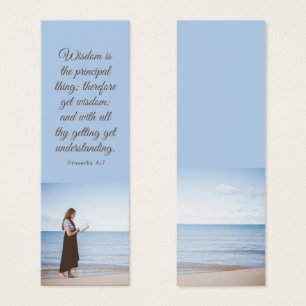 Marine Blue Elegant Spiritual Bible Verse Bookmark