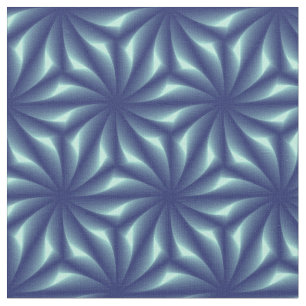 Marine Blue Fractal Pattern Fabric