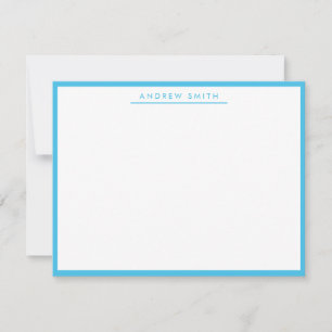 Marine Blue Simple Line Modern Classic Minimalist Card