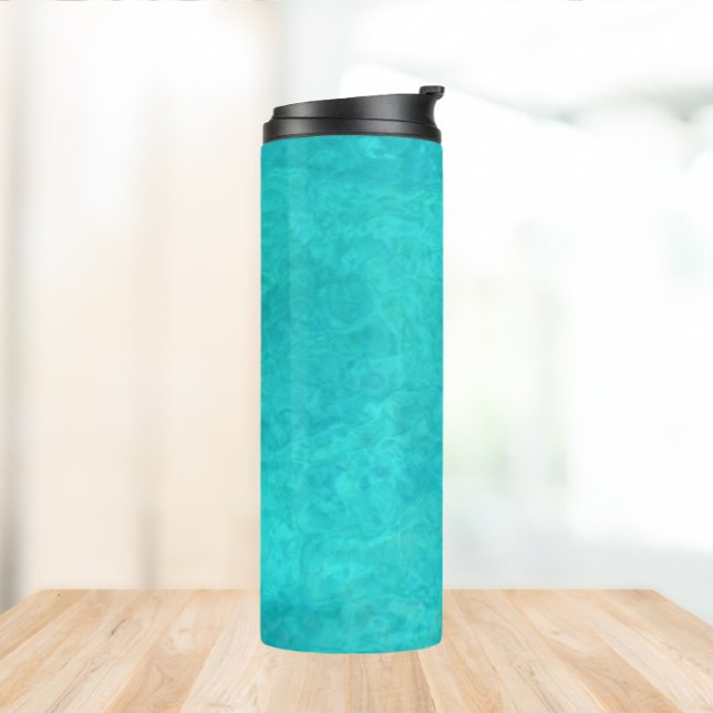 Marine Blue Water Colour Thermal Tumbler (In Situ)