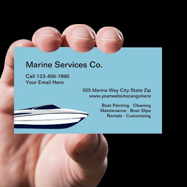 Marine Boat Services Business Card (Creator Uploaded)