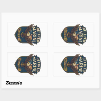 Marine Corps Veteran Logo Emblem Rectangular Sticker