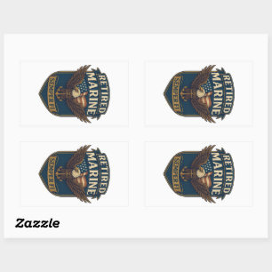 Marine Corps Veteran Logo Emblem Rectangular Sticker