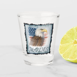 Marine Corps Veteran Logo Emblem Shot Glass