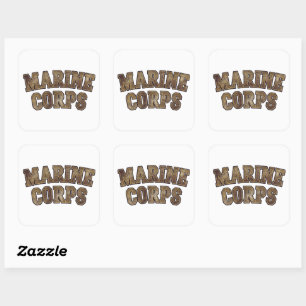 Marine Corps Veteran Logo Emblem Square Sticker